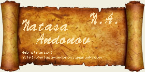 Nataša Andonov vizit kartica